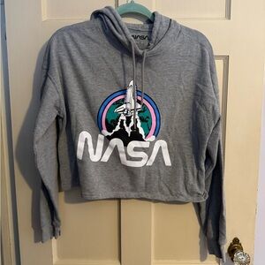Cropped NASA Retro Logo Hoodie